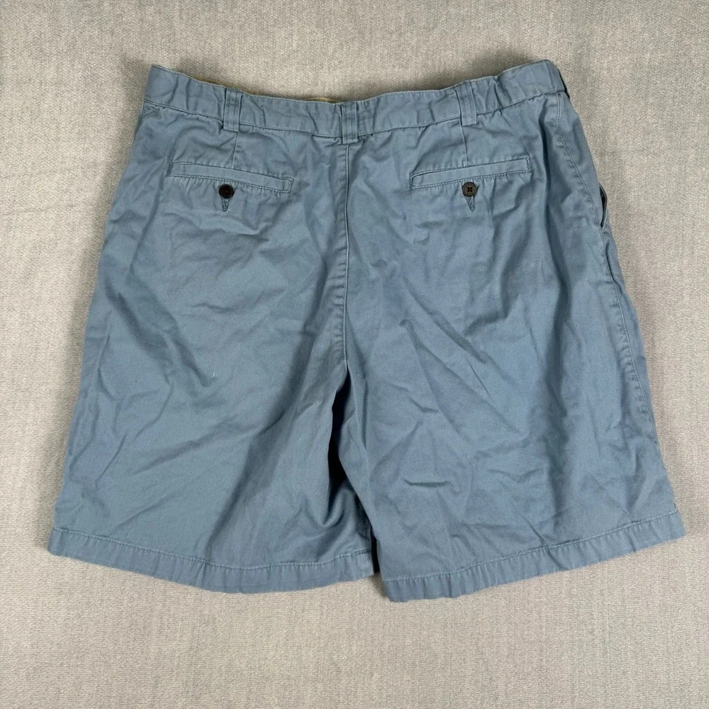 Geoffrey Beene Chino Classic Fit Mid Rise Twill Shorts Mens 38 Blue Cotton